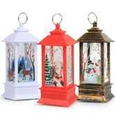 Lifreer 3PCS Christmas Lanterns – Outdoor LED Candle Lights with Elk, Snowman & Santa Designs